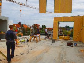 Versetzen der Holzelemente im Penthaus - 04.10.17